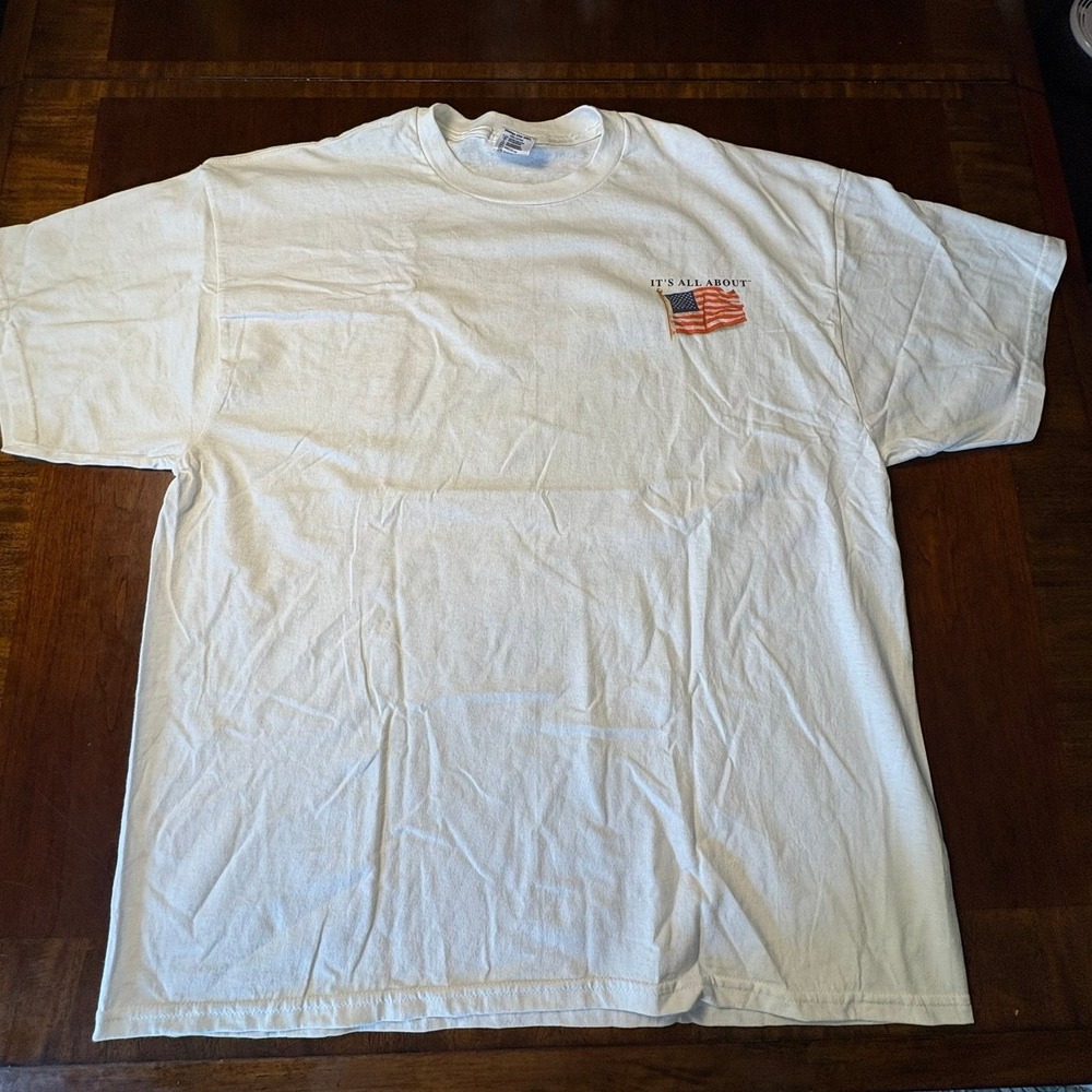Vintage 9/11 It's All About Heroes Firefighter Memorial T-Shirt White 2XL‎ USA